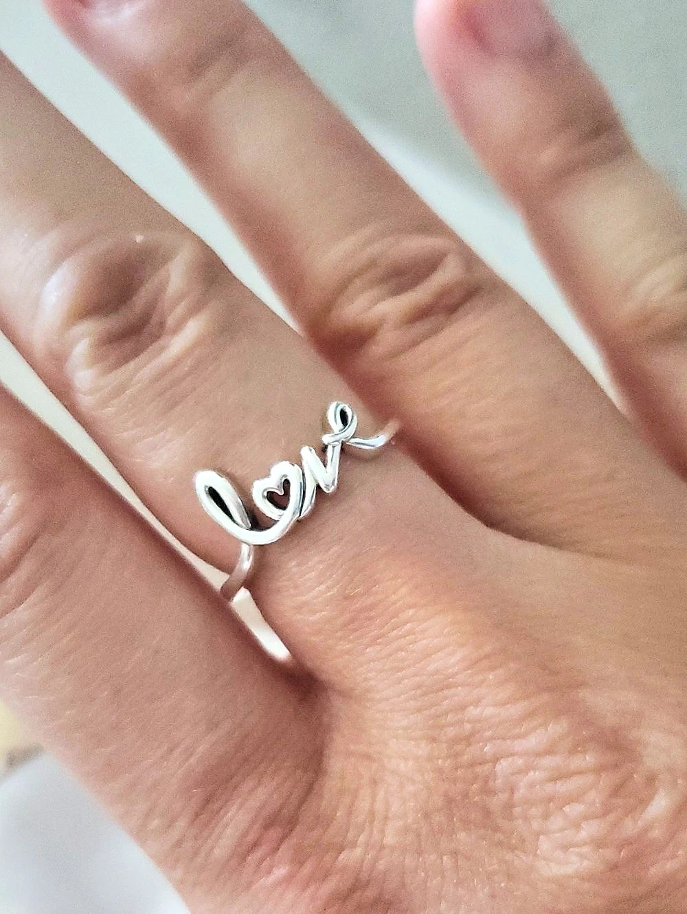 PANDORA Handwritten Love Ring in Silver